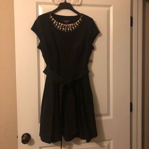 Mizrahi Black Party Dress with Stones & Studs